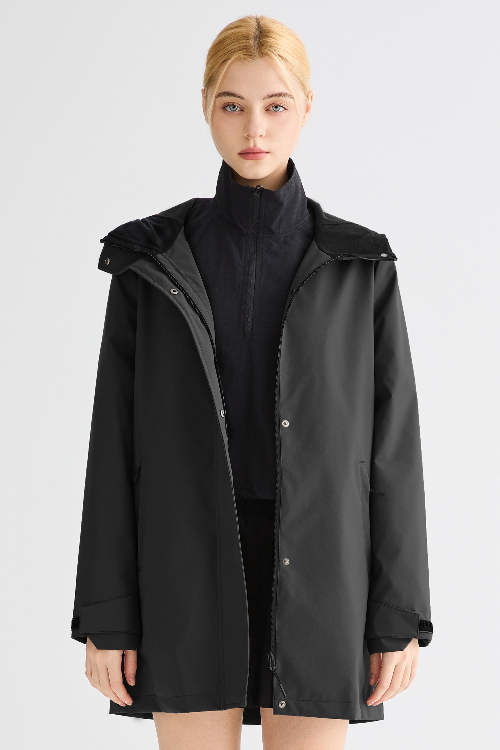 - Mid-Length Waterproof Trench Jacket