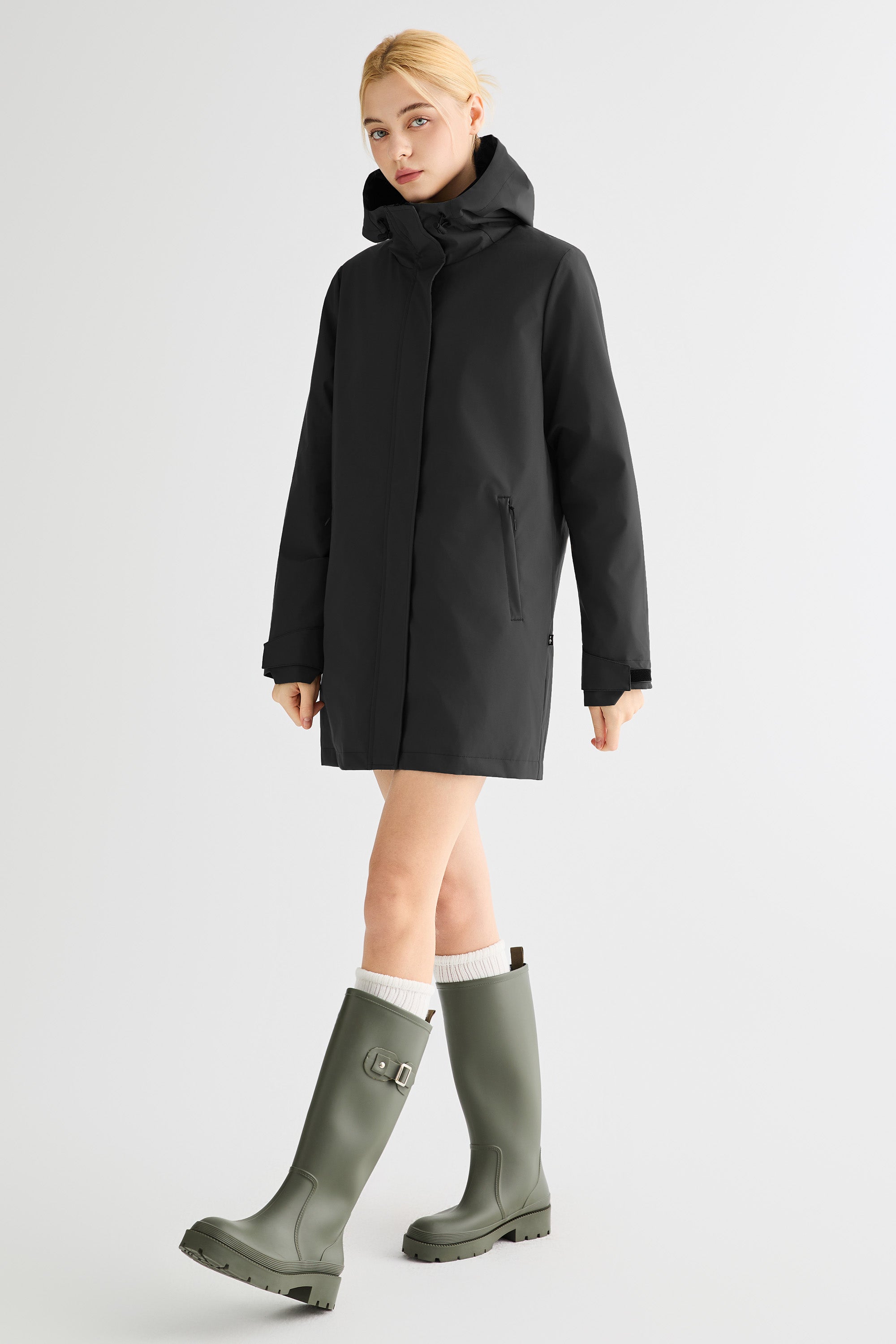 - Mid-Length Waterproof Trench Jacket