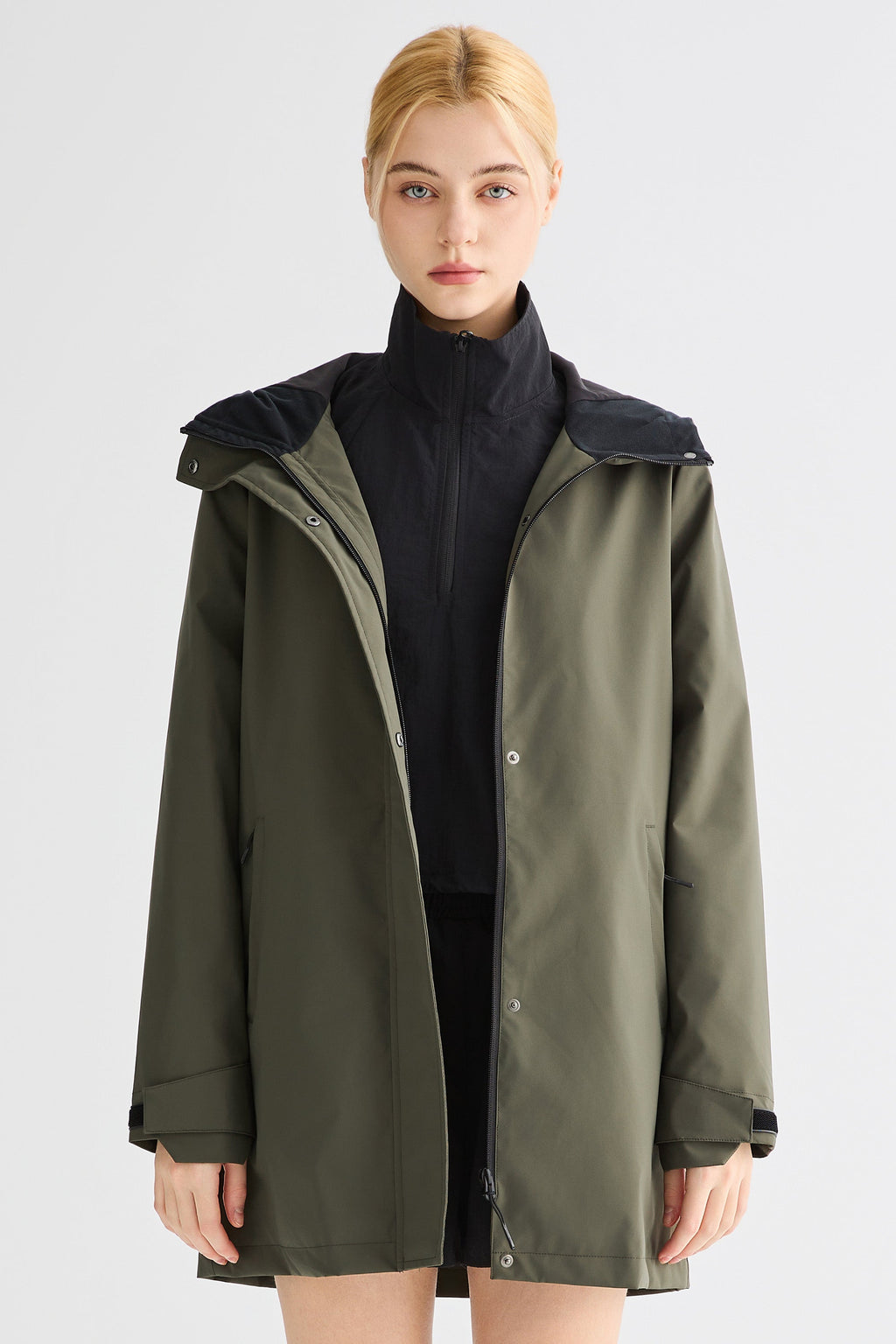 - Mid-Length Waterproof Trench Jacket