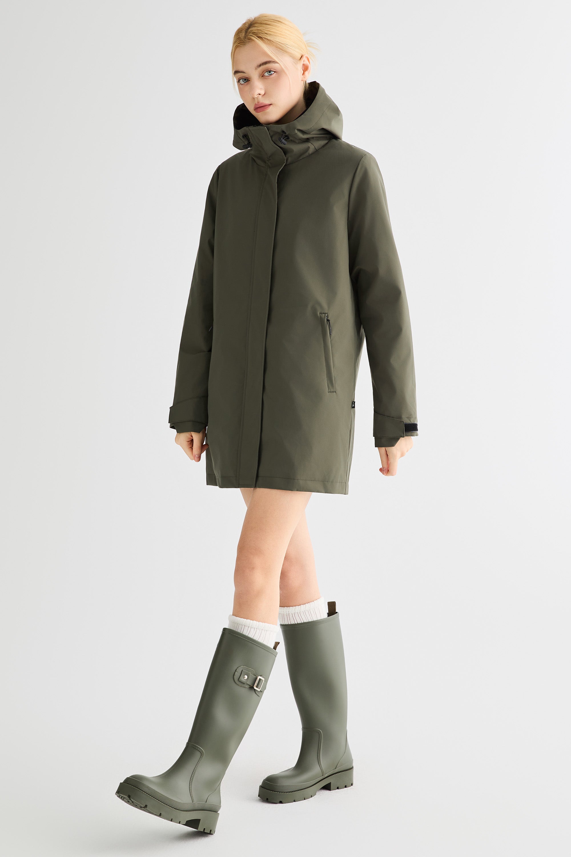 - Mid-Length Waterproof Trench Jacket