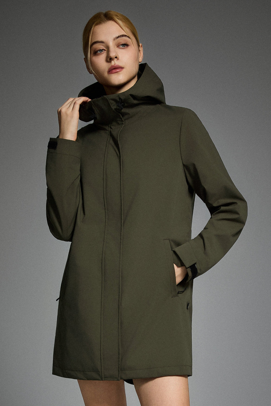 - Mid-Length Waterproof Trench Jacket