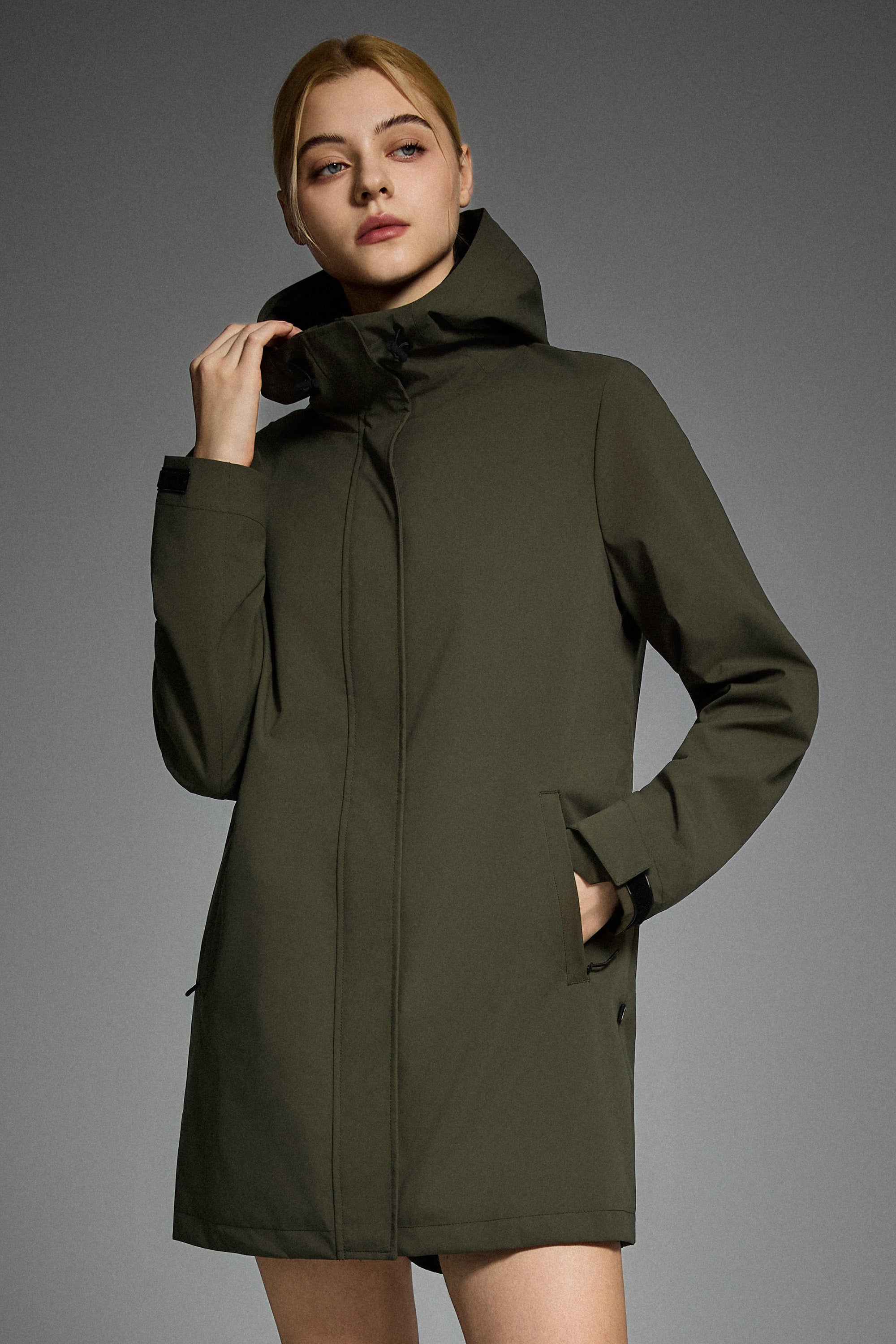 - Mid-Length Waterproof Trench Jacket
