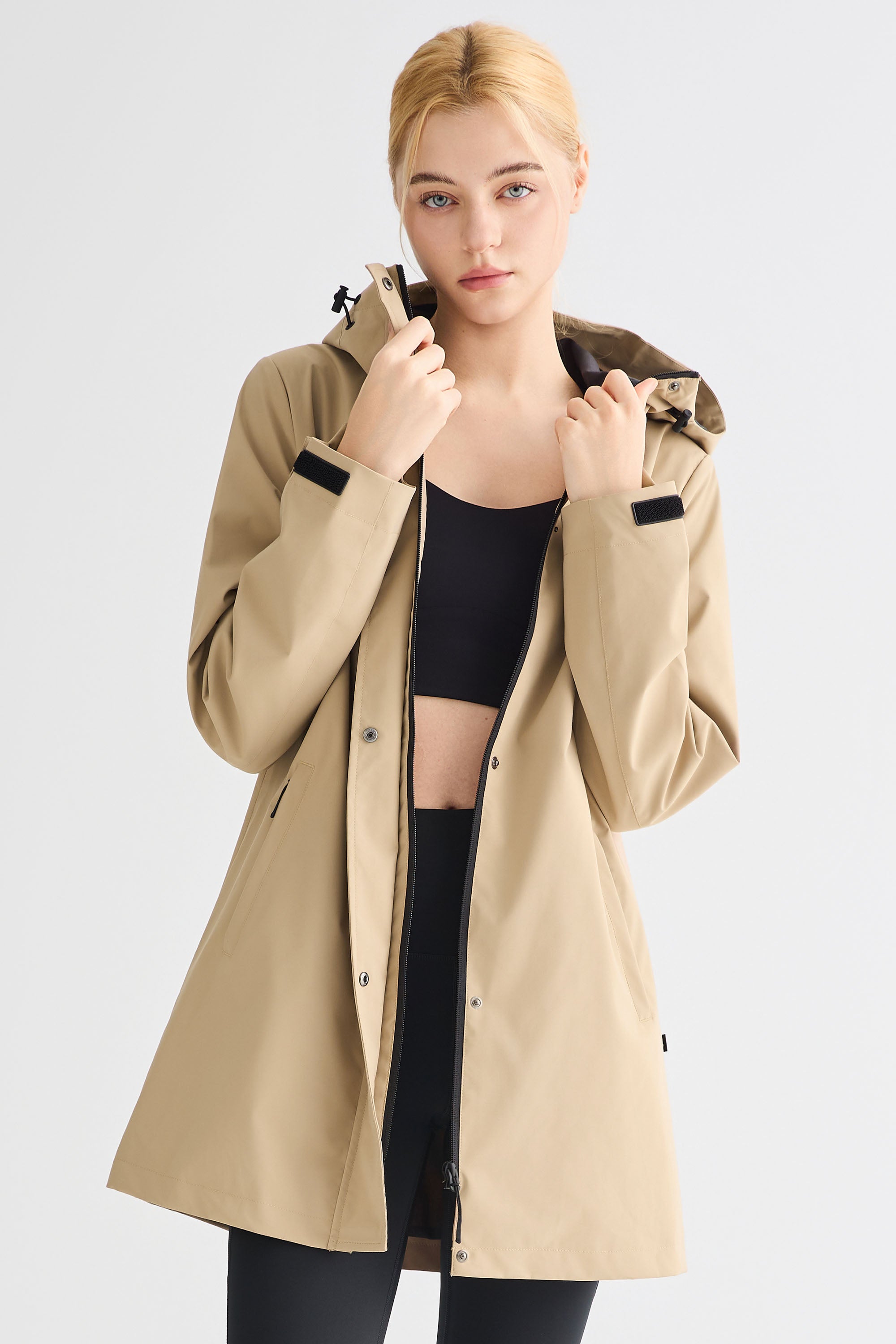 - Mid-Length Waterproof Trench Jacket