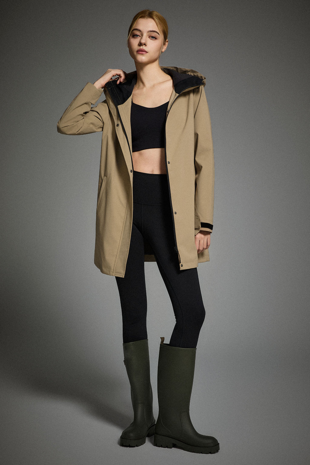 - Mid-Length Waterproof Trench Jacket