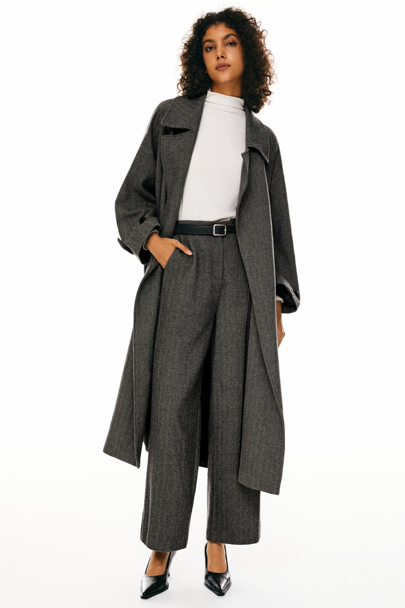 - Heritage Wool Drape Coat