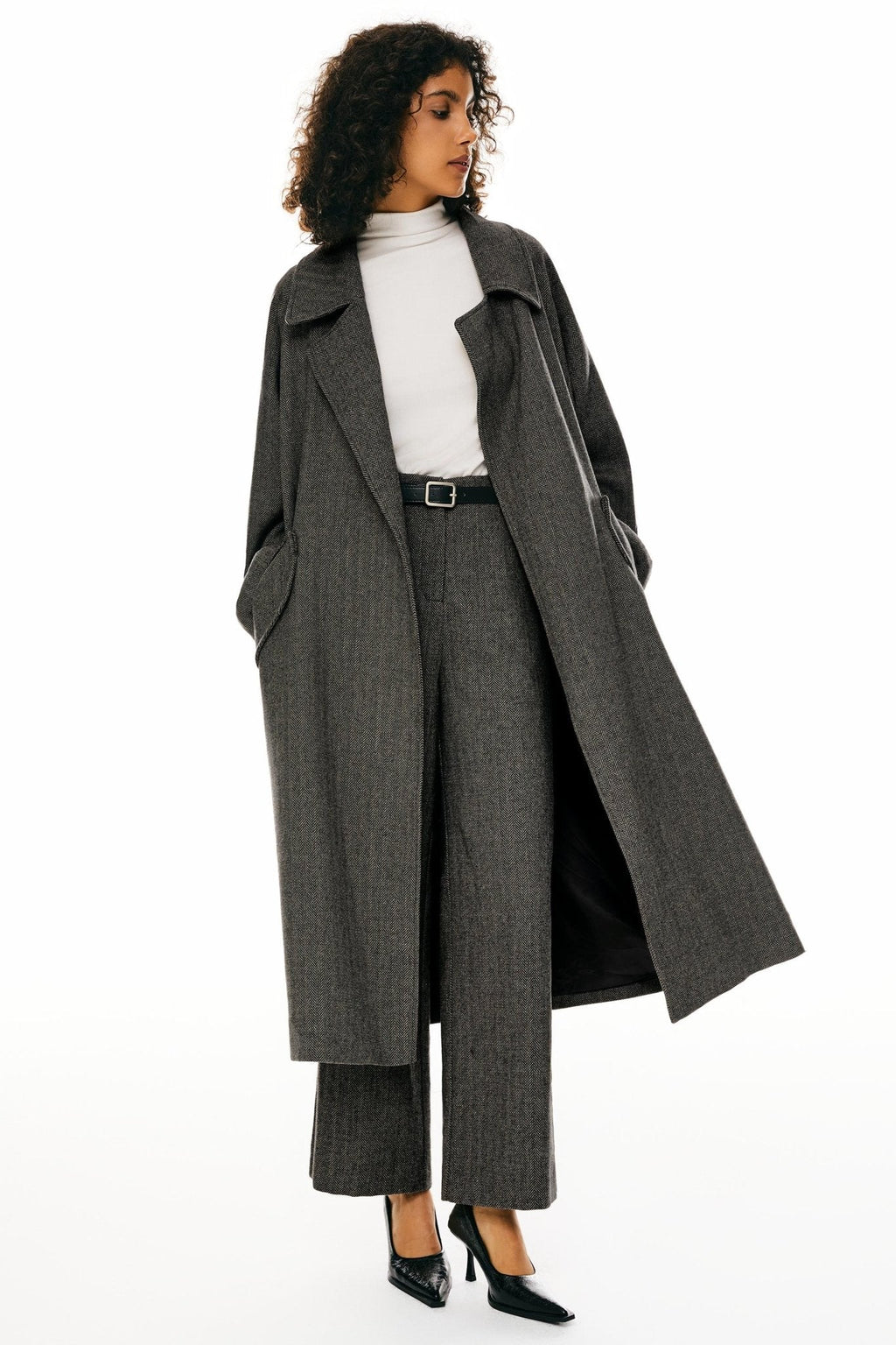 - Heritage Wool Drape Coat
