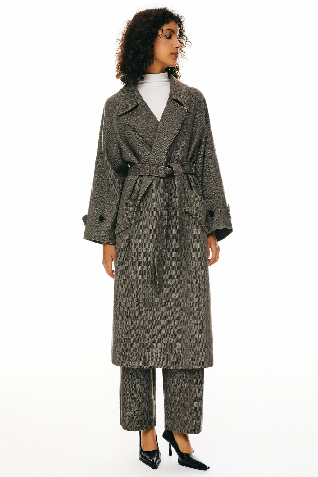 - Heritage Wool Drape Coat