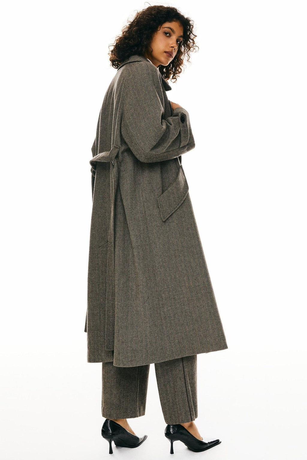 - Heritage Wool Drape Coat