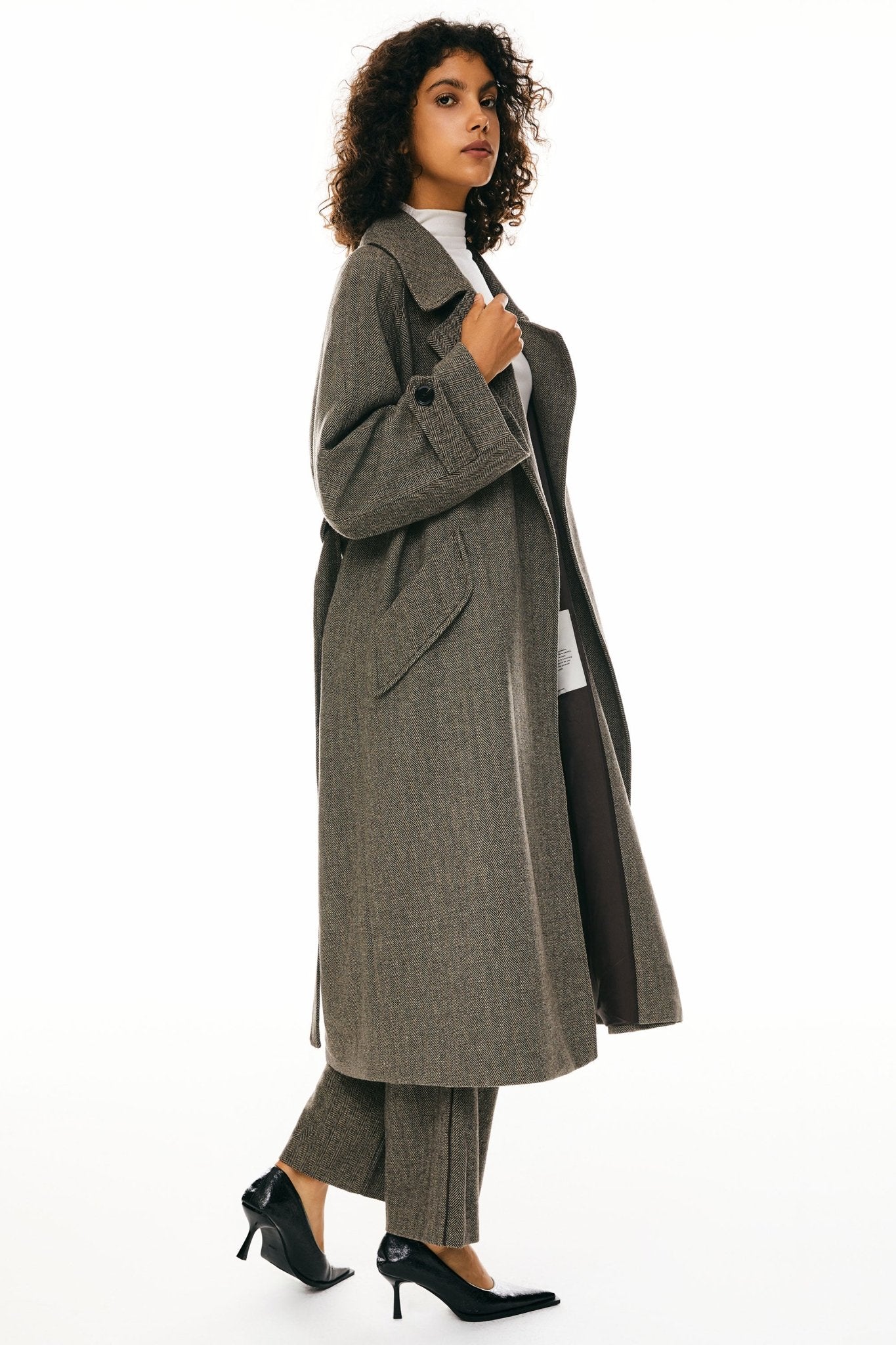 - Heritage Wool Drape Coat