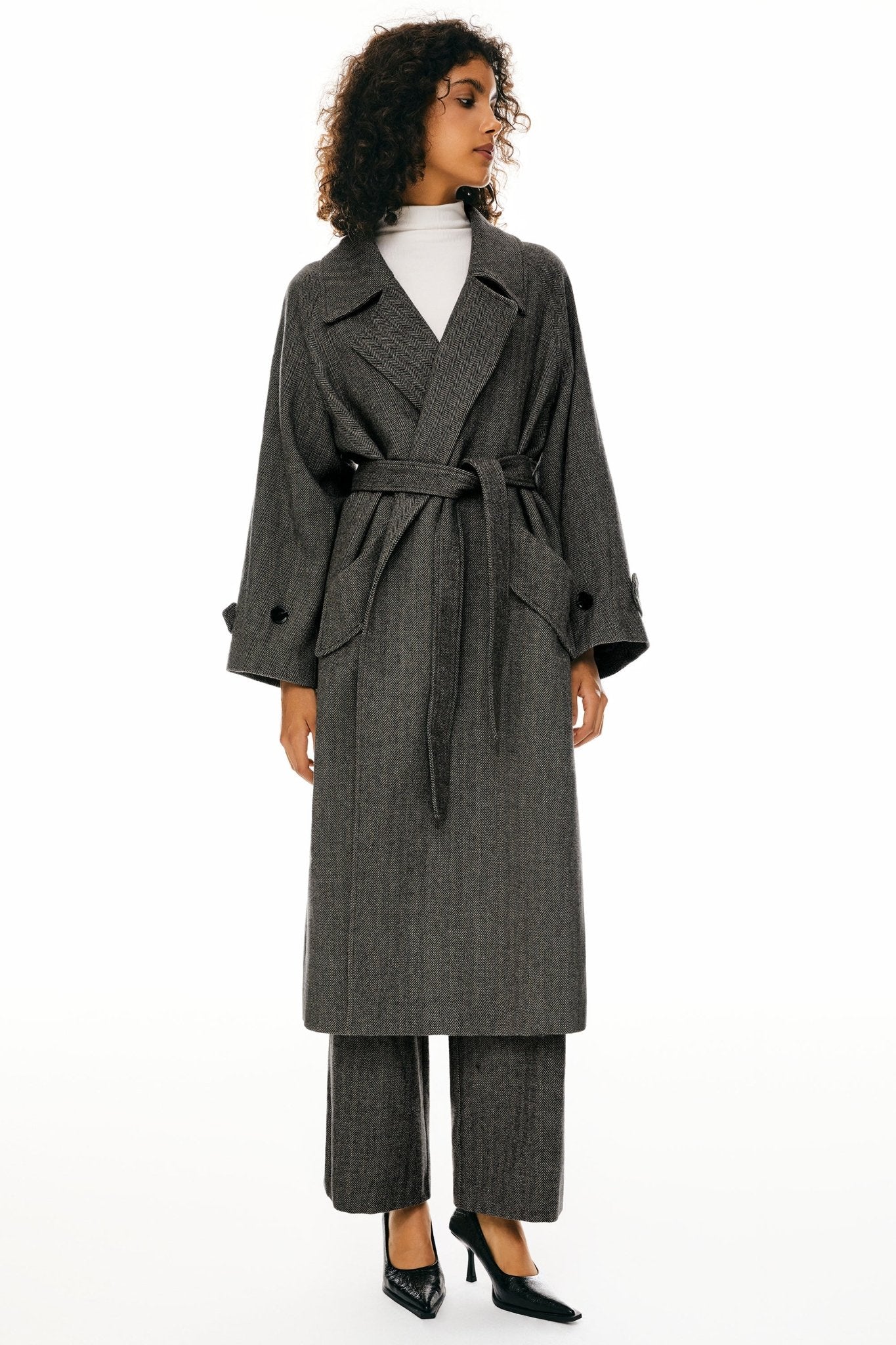 - Heritage Wool Drape Coat