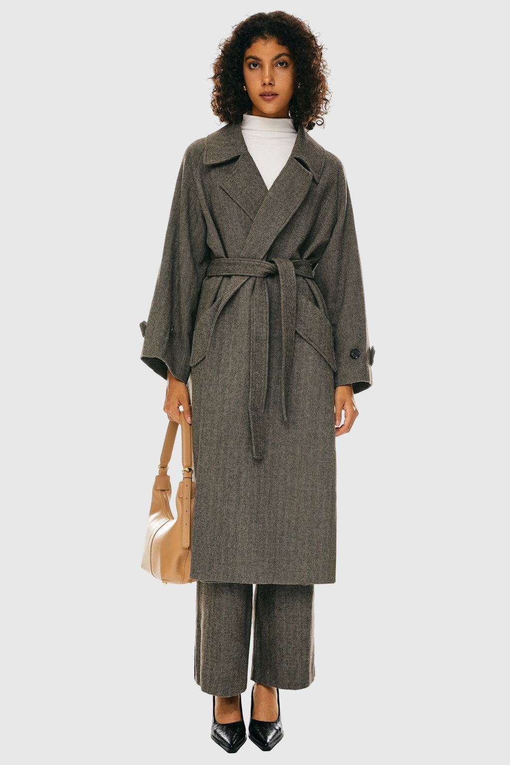 - Heritage Wool Drape Coat