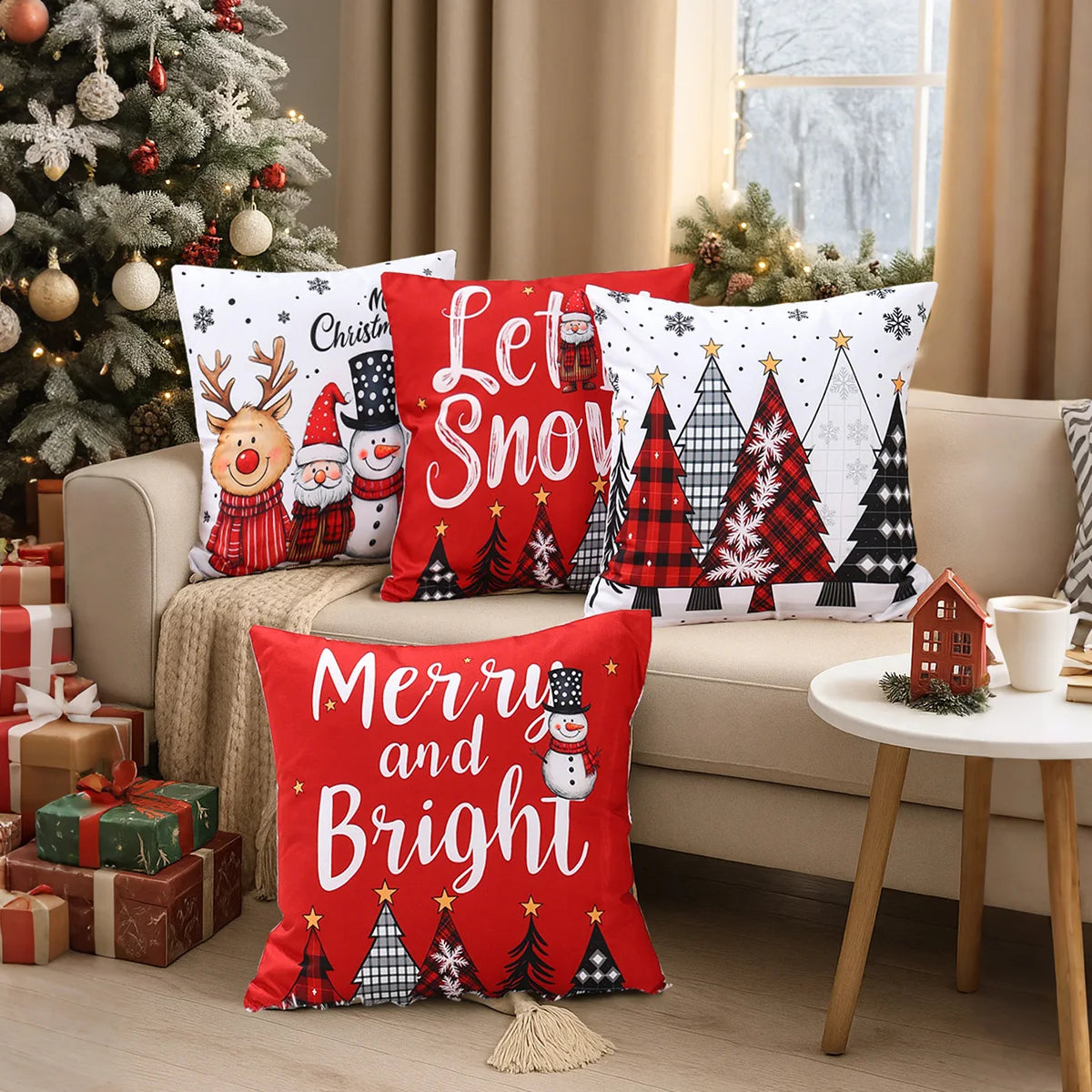 Merry Christmas Cushion Cover Home Decorations