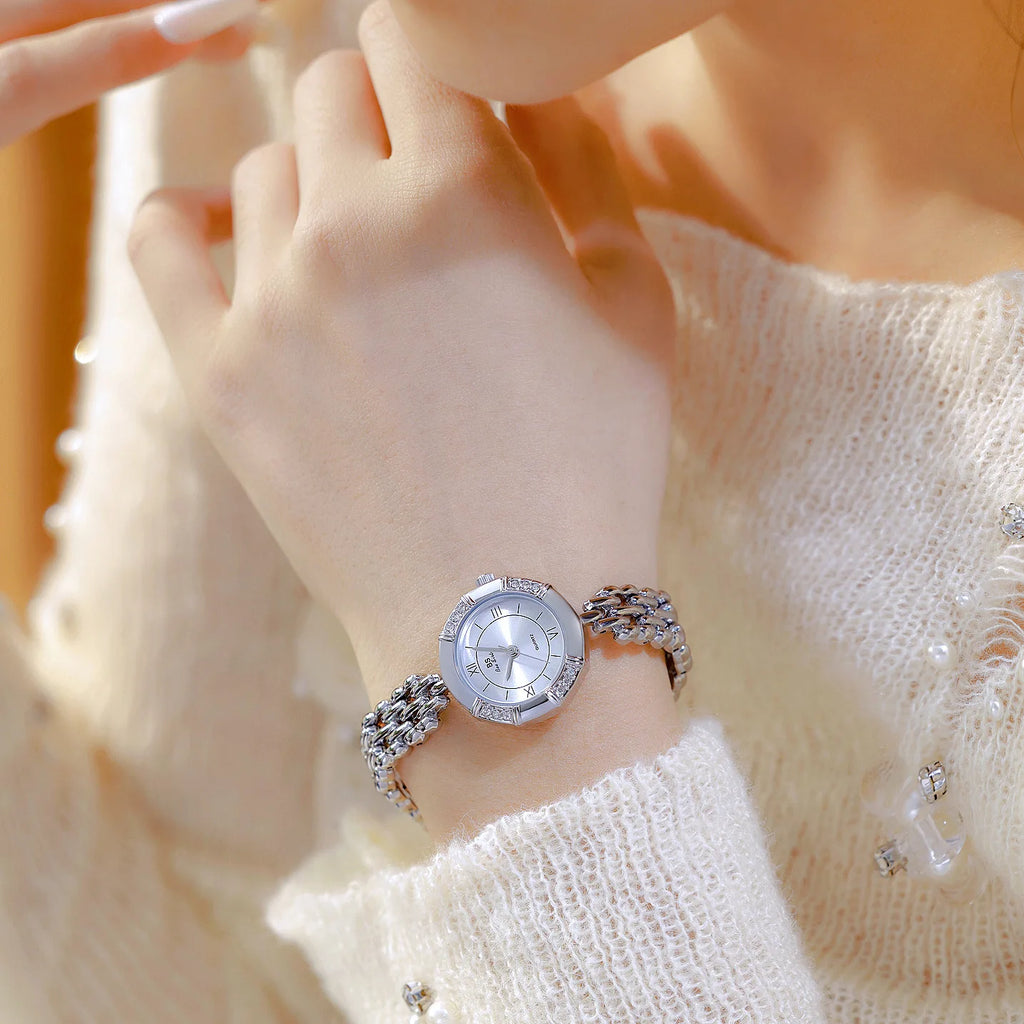 Vintage Gold Women’s Octagon Watch with Roman Numerals – Rhinestone Quartz Dress Watch