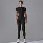 - Premium Zip-Front Sculpting Active Jumpsuit for Women