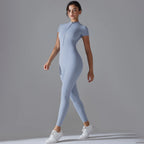 - Premium Zip-Front Sculpting Active Jumpsuit for Women