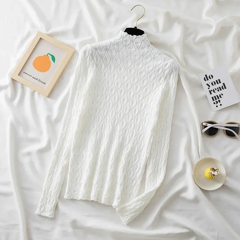 Winter Women’s Turtleneck Pullover – Slim Knit Sweater Jumper