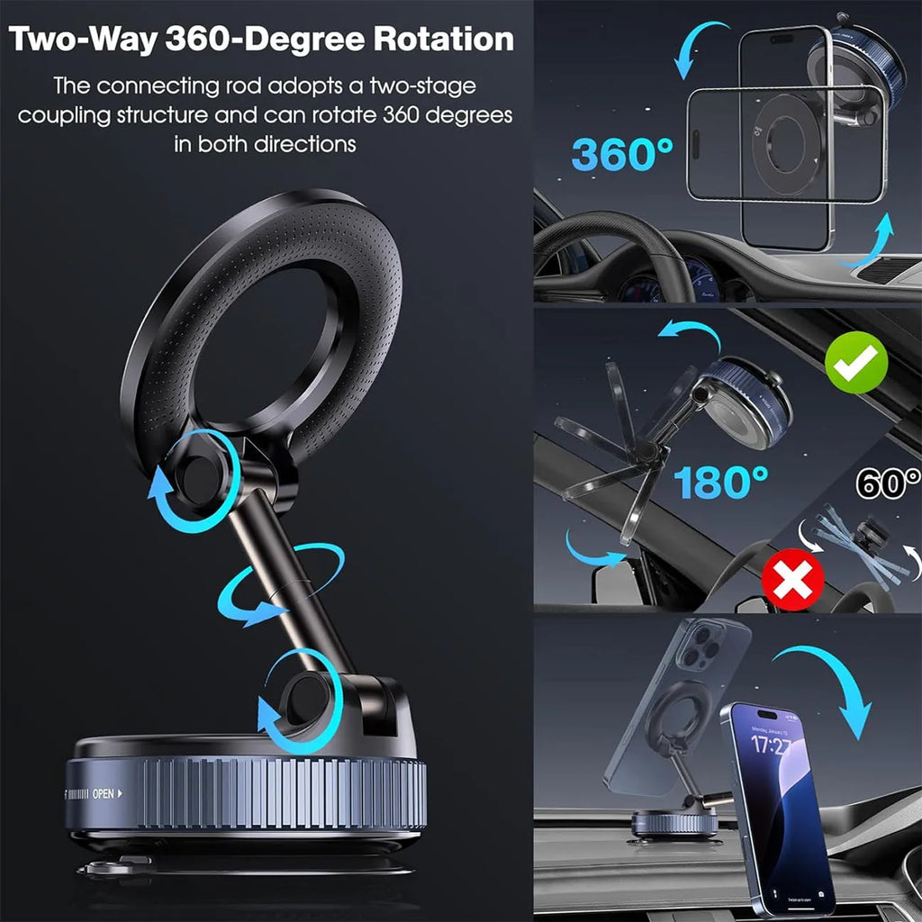 360° Magnetic Phone Holder – Universal Suction Cup Mount for Car, Gym & More