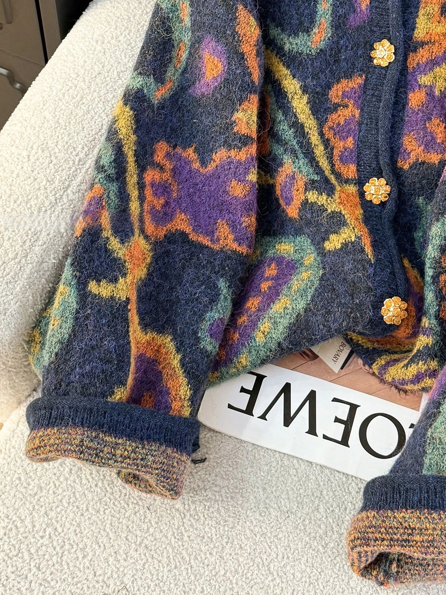 Autumn Retro Knit Cardigan – Fashion Women’s Vintage Sweater with Embroidery