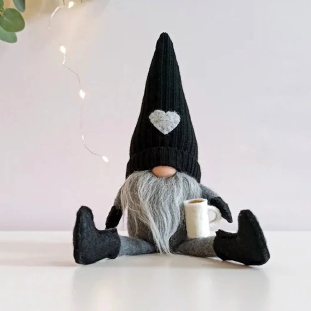 Christmas Coffee Gnome Dolls – Cute Knitted Faceless Plush Gnomes for Coffee Bar or Farmhouse Decoration