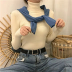 - Premium Ribbed Turtleneck Knit Sweater