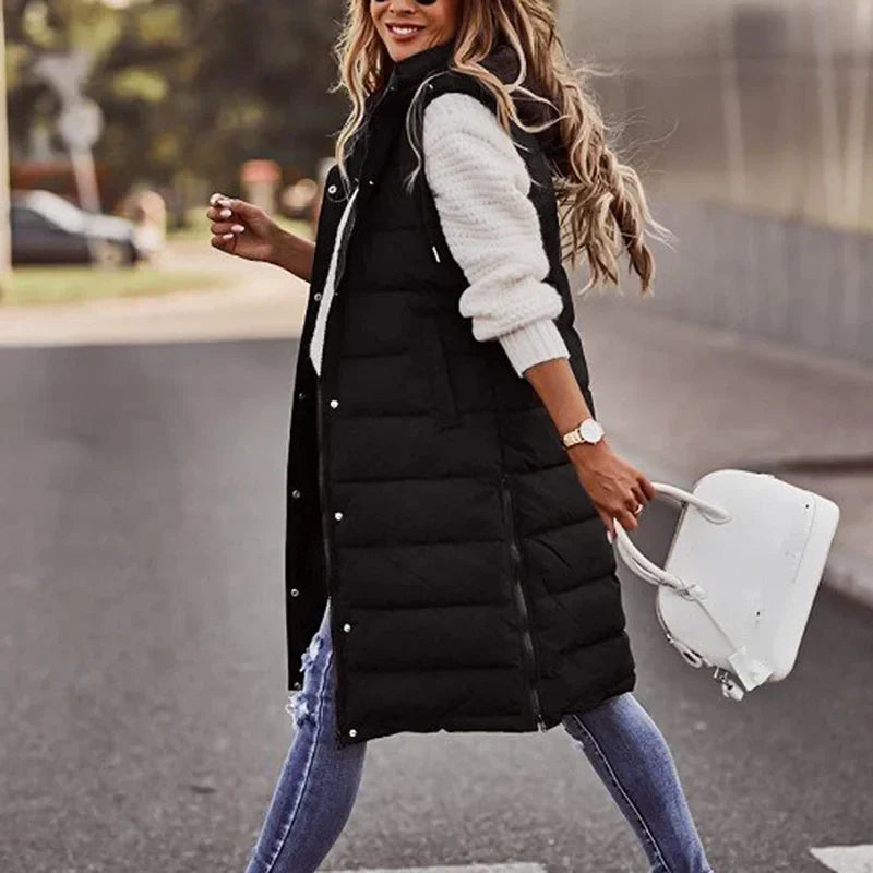 Longline Quilted Padded Vest
