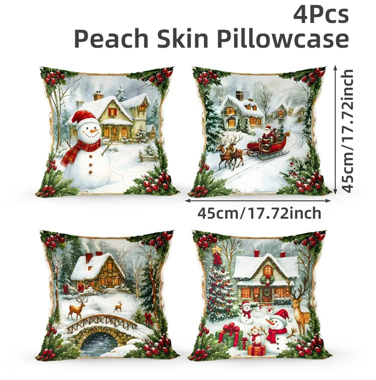Merry Christmas Cushion Cover Home Decorations