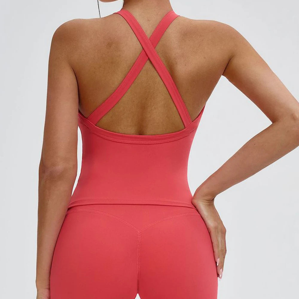 - Premium High-Neck Sculpting Sports Bra Tank