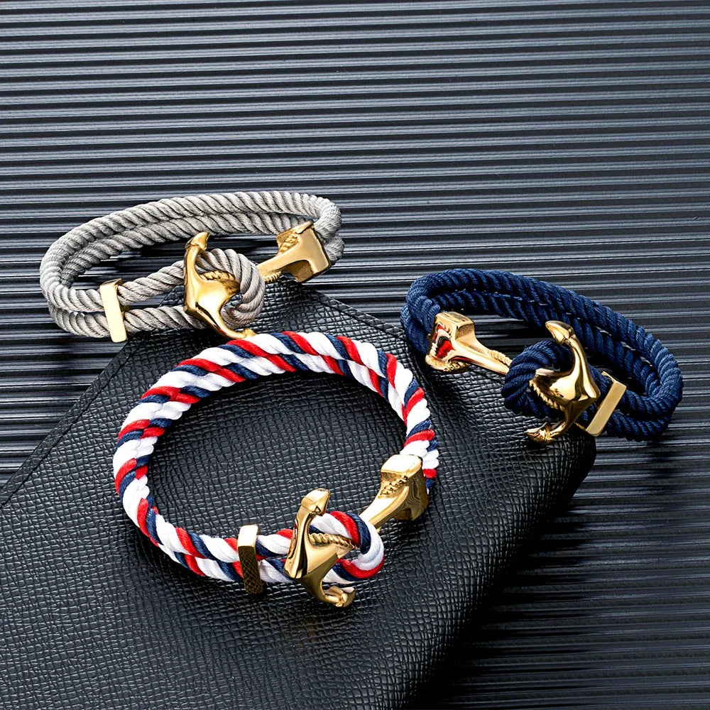Anchor-Clasp Rope Bracelet