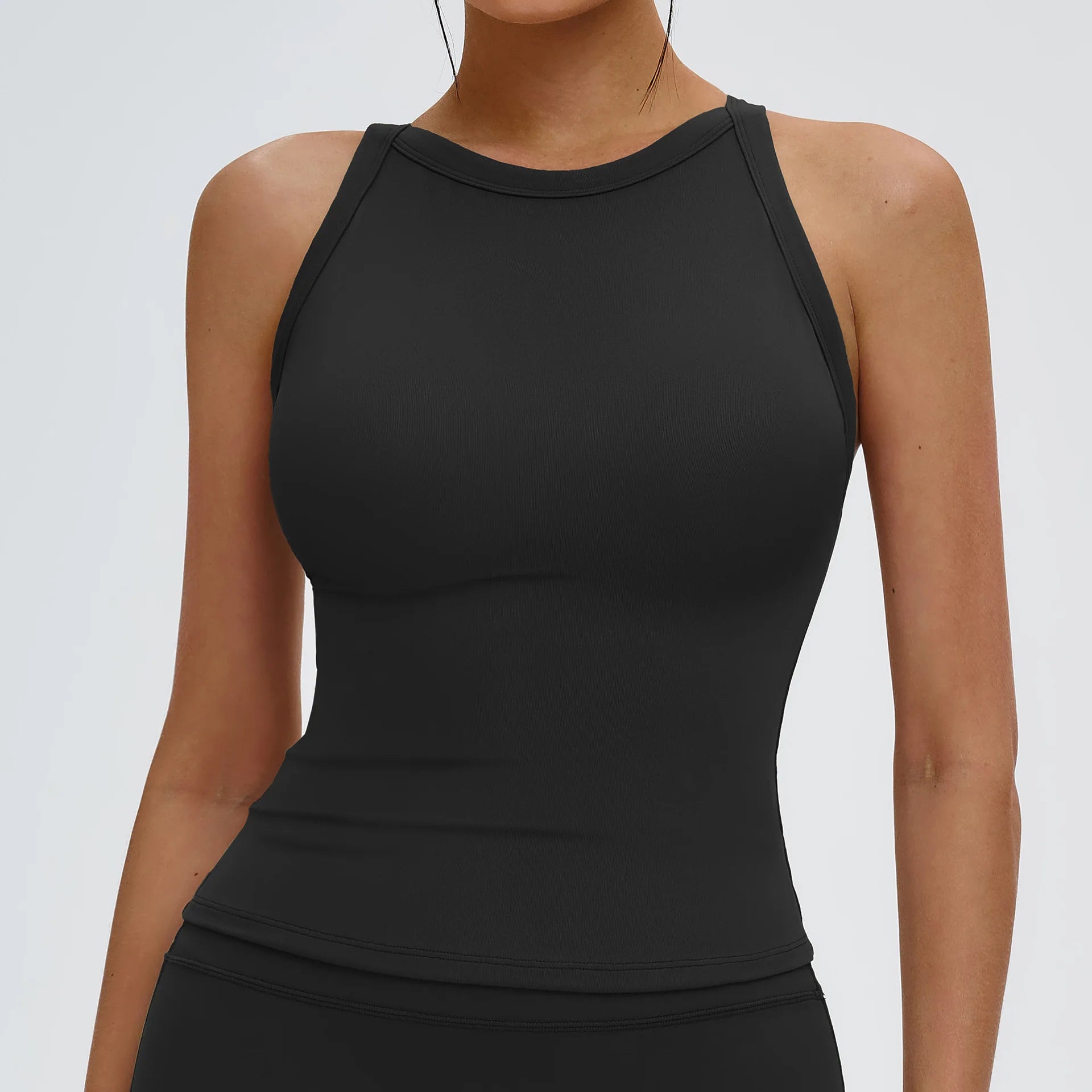 - Premium High-Neck Sculpting Sports Bra Tank