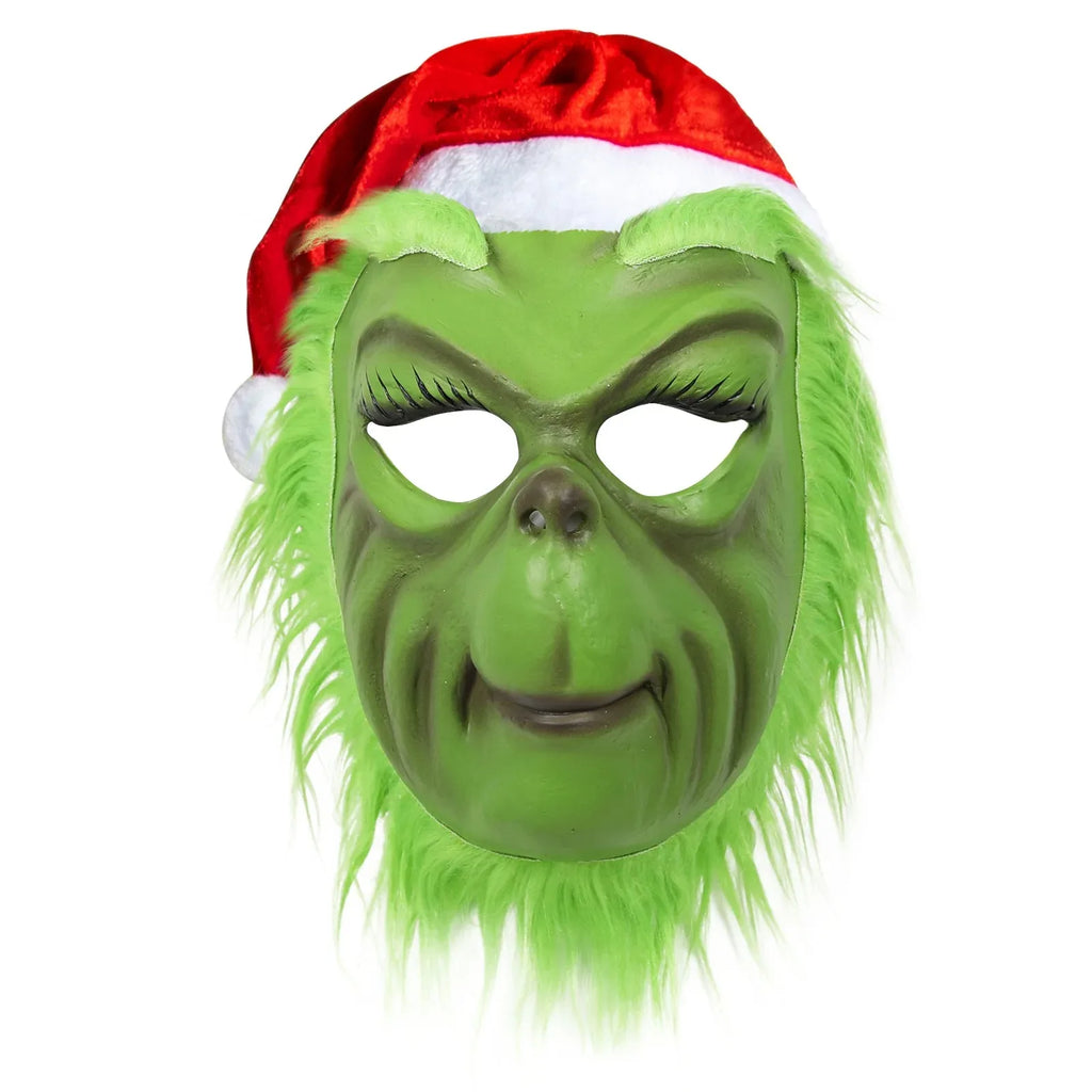 Grinch Masker 2025 Nieuwe Kerst Groenharige Monster Handschoenen Cos Kerstman Hoed De Grinch