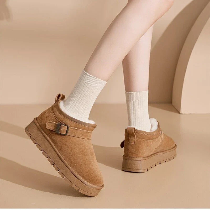 Women’s Fur-Lined Snow Boots – Warm, Chic Winter Footwear with Non-Slip Sole