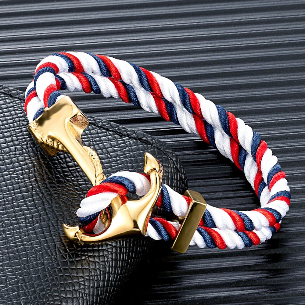 Anchor-Clasp Rope Bracelet