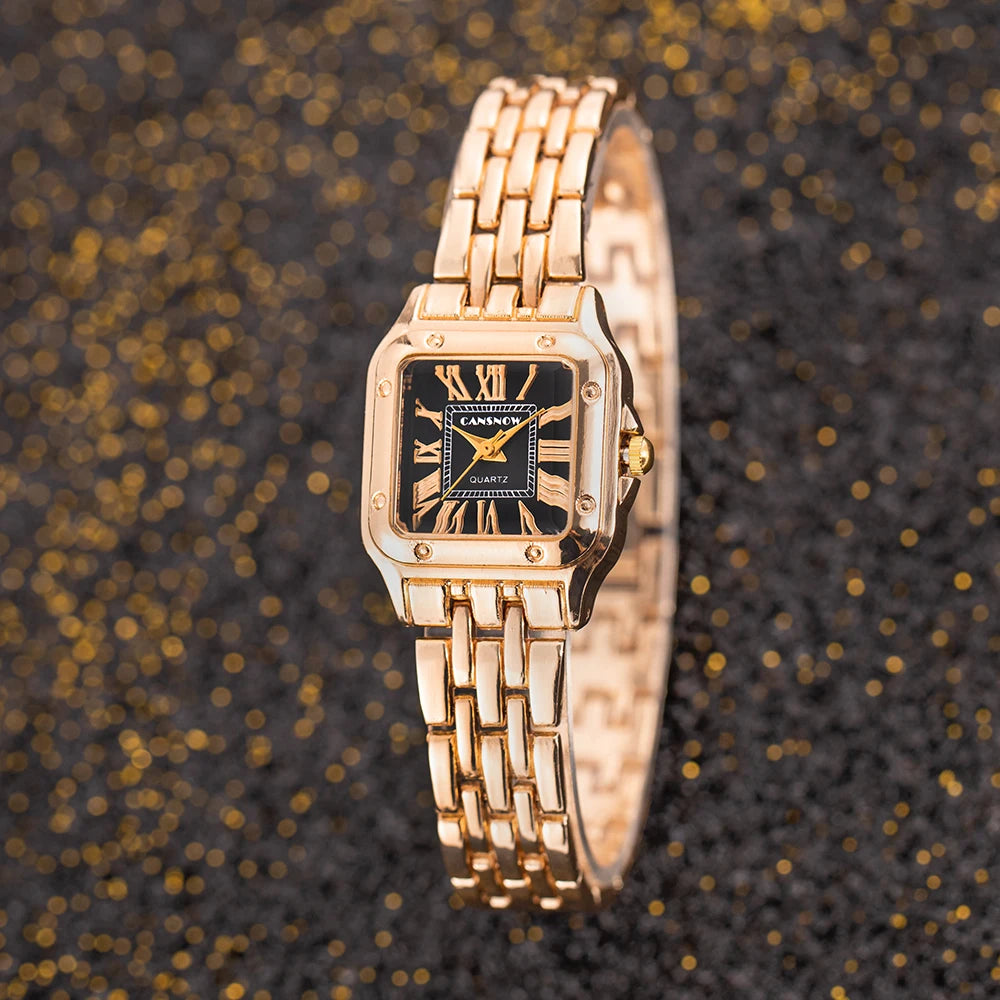 Luxury Top Brand Gold Watches Women Elegant Small Square Dial Ladies Quartz Watch Simple Fashion Female Clock zegarek damski
