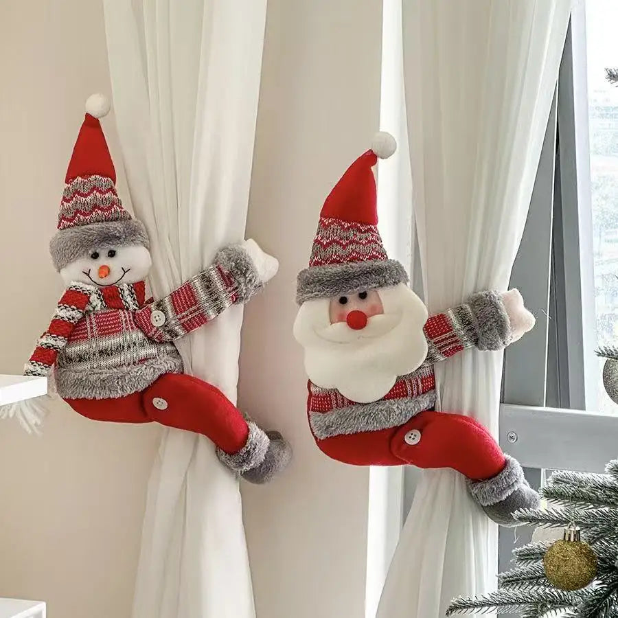 SAdorable Santa Claus Christmas Décor – Curtain Holders, Chandelier Pendants & Festive Gift for Home