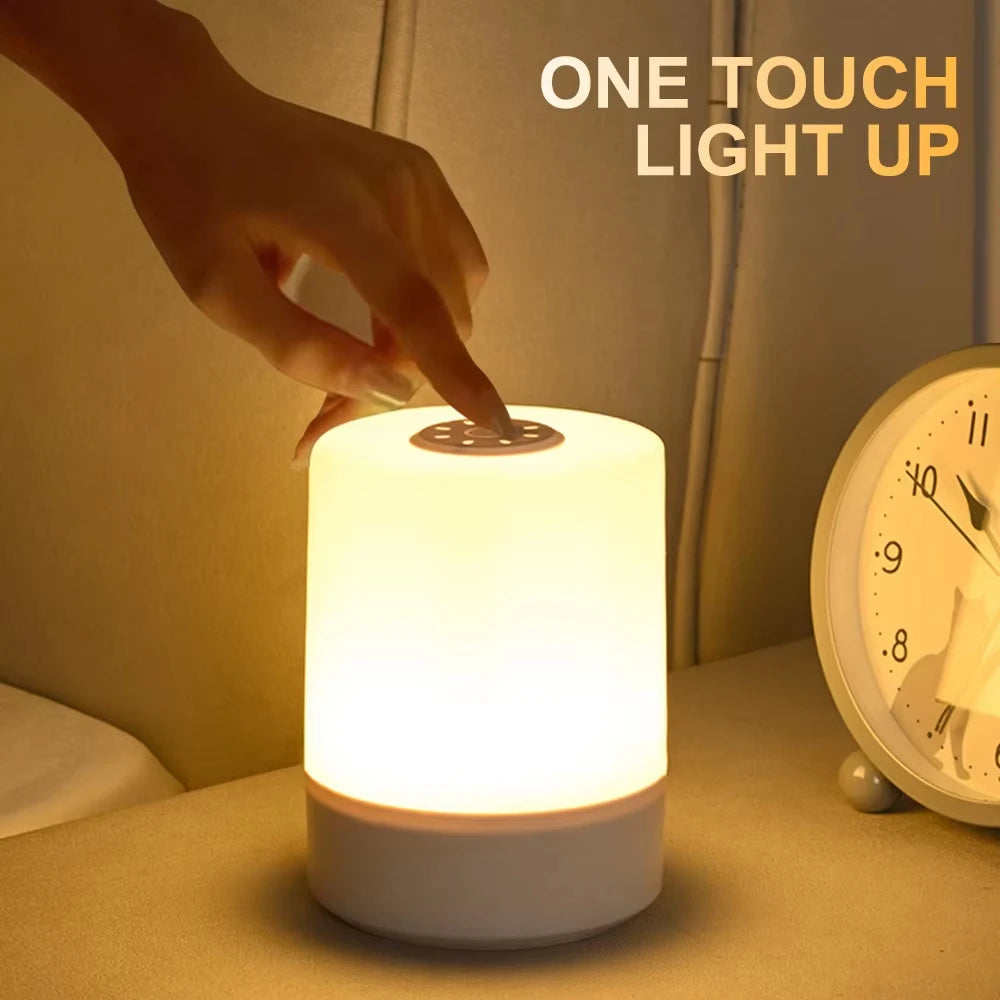 Touch-Control Night Lamp with 3-Level Dimming and USB Charging