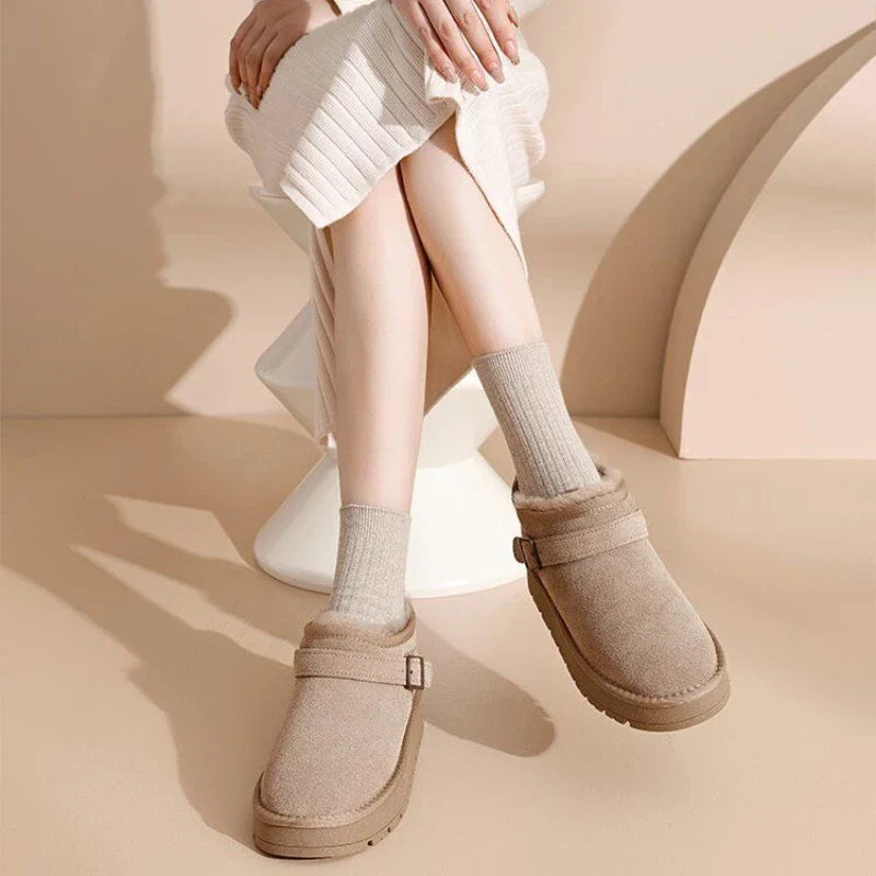 Women’s Fur-Lined Snow Boots – Warm, Chic Winter Footwear with Non-Slip Sole
