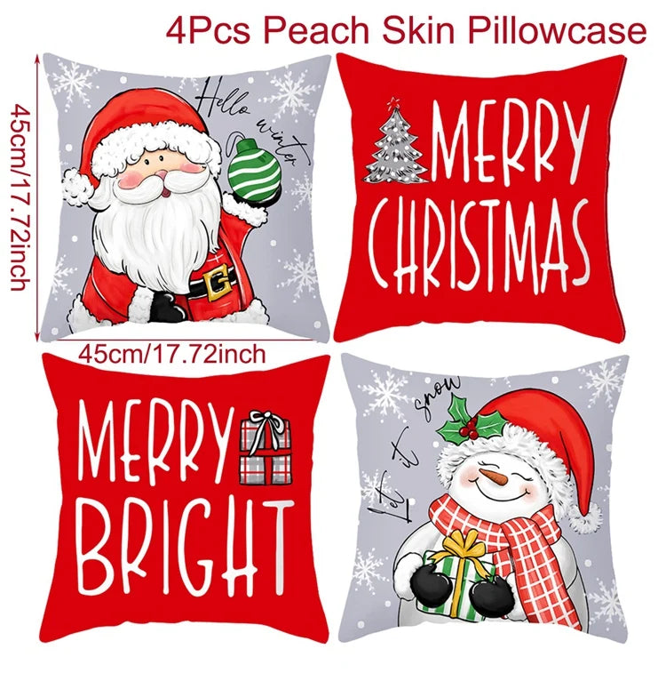 Merry Christmas Cushion Cover Home Decorations
