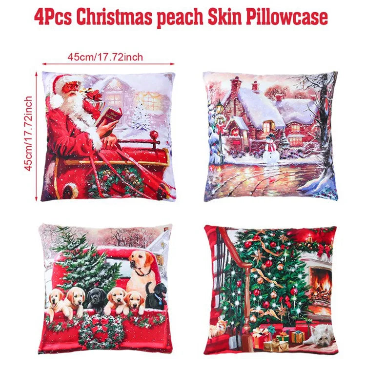 Merry Christmas Cushion Cover Home Decorations