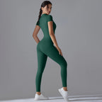 - Premium Zip-Front Sculpting Active Jumpsuit for Women