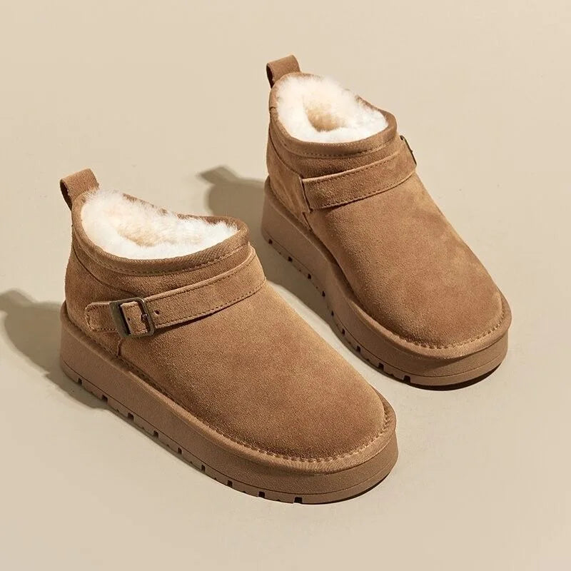 Women’s Fur-Lined Snow Boots – Warm, Chic Winter Footwear with Non-Slip Sole