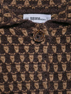 Brown Knit Cardigan – Women’s Elegant Lapel Sweater Coat