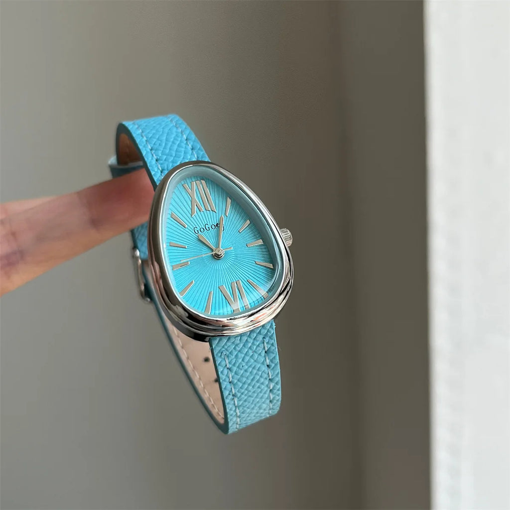 Women’s Snake Dial Quartz Watch – Red Leather Strap Fashion Wristwatch