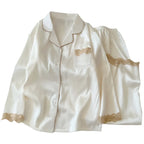 Philiberk Ice Silk Lace-Trim Nightwear Set for Women