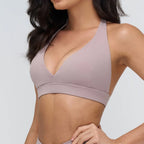 - Premium Deep-V Halter Sports Bra