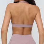 - Premium Deep-V Halter Sports Bra