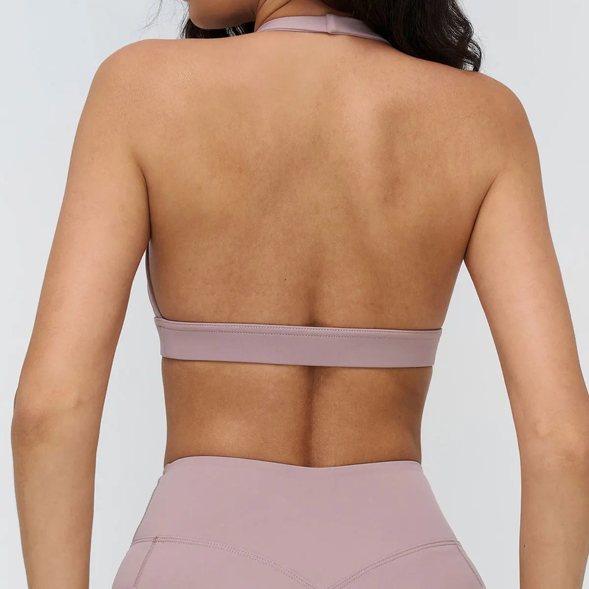 - Premium Deep-V Halter Sports Bra