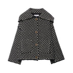 Brown Knit Cardigan – Women’s Elegant Lapel Sweater Coat