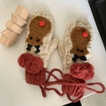 Festive Elk Plus-Velvet Mittens – Warm Hanging-Neck Winter Gloves