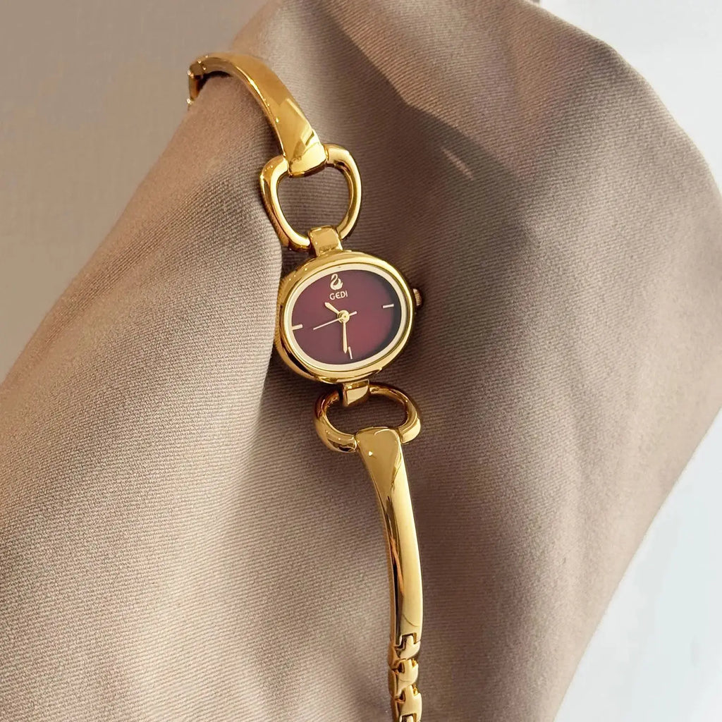 Luxury Vintage Women’s Skeleton Quartz Watch – Bracelet-Style Dress Wristwatch