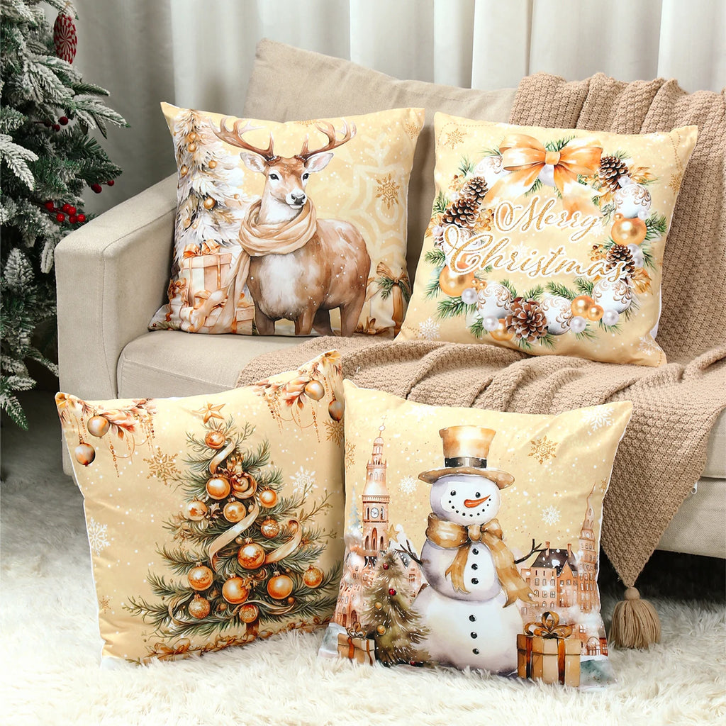 Merry Christmas Cushion Cover Home Decorations